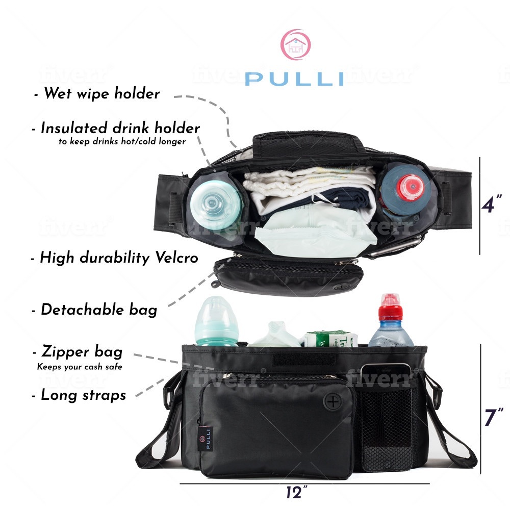 👶 Baby Stroller Organizer Universal - Picture 2 of 12